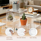 Dessert Table Display Set,6pcs Buffet Risers, Cake Ttand, Transparent Buffet Risers, Acrylic Boxes For Display, alternate