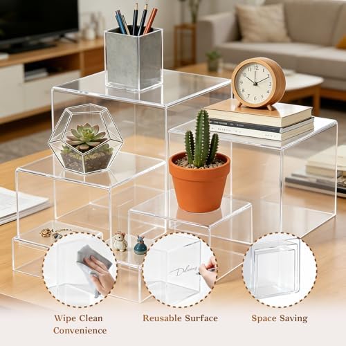 Dessert Table Display Set,6pcs Buffet Risers, Cake Ttand, Transparent Buffet Risers, Acrylic Boxes For Display, alternate