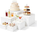 Dessert Table Display Set,6pcs Buffet Risers, Dessert Table Display Set, White Buffet Risers, Acrylic Boxes For