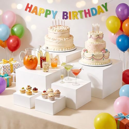 Dessert Table Display Set,6pcs Buffet Risers, Dessert Table Display Set, White Buffet Risers, Acrylic Boxes For, alternate