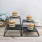 Dessert Table Risers Display Stands Food display Black Metal Square Retail Pizza, Cupcake, Candy Stands Food, alternate view