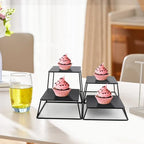 Dessert Table Risers Display Stands Food display Black Metal Square Retail Pizza, Cupcake, Candy Stands Food, alternate view