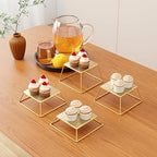 Dessert Table Risers Display Stands Food display Gold Metal Square Retail Pizza, Cupcake, Candy Stands Food, alternate view 2