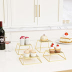 Dessert Table Risers Display Stands Food display Gold Metal Square Retail Pizza, Cupcake, Candy Stands Food, alternate view 4