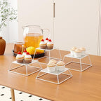 Dessert Table Risers Display Stands Food display White Metal Square Retail Pizza, Cupcake, Candy Stands Food, alternate view