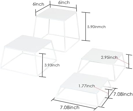 Dessert Table Risers Display Stands Food display White Metal Square Retail Pizza, Cupcake, Candy Stands Food, alternate view