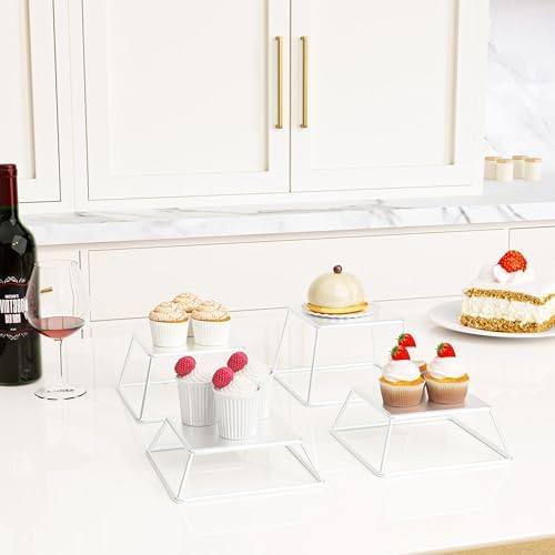 Dessert Table Risers Display Stands Food display White Metal Square Retail Pizza, Cupcake, Candy Stands Food, alternate view