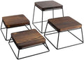 Dessert Table Risers Display Stands Food display Wood & Black Metal Square Retail Pizza, Cupcake, Candy Stands