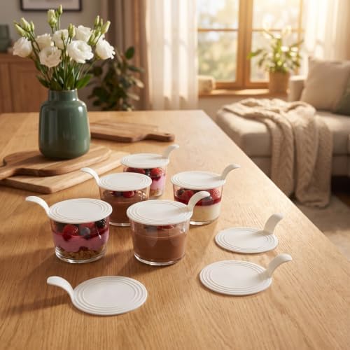 Dessert Trays 100 pcs Round Cake Boards Mousse Serving Trays Plastic Pastry Bases for Party Baking Food Display, alternate
