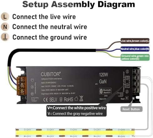 Diffused CCT COB LED Light Strip,5Rolls*6.56FT,2700K-6500K Dimmable, Smart Transformer Support Remote/App/Alexa, alternate