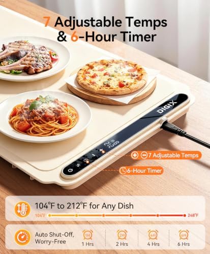 DIGIX Warming Mat for Food Extra Large 45''x15'', 8s Fast Heating, alternate view 5