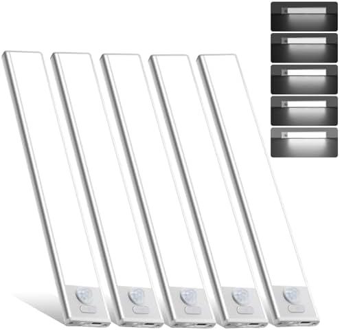 Dimmable Under Cabinet Lighting, Wireless Motion Sensor Light, 5 Pack