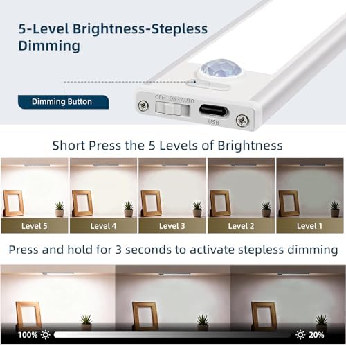 Dimmable Under Cabinet Lighting, Wireless Motion Sensor Light, 5 Pack, alternate view 5