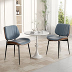Dining Chair, Mid Century Modern Dining Room Chairs, Upholstered Faux Leather Kitchen Chairs with Walnut, alternate view 6