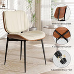 Dining Chair, Mid Century Modern Dining Room Chairs, Upholstered Faux Leather Kitchen Chairs with Walnut, alternate view 3