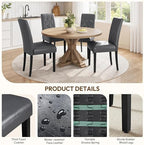 Dining Chairs Set of 2 Button Tufted Kitchen Chairs Gray, alternate view 6