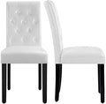 Dining Chairs Set of 2 Button Tufted Kitchen Chairs White