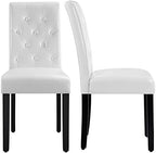 Dining Chairs Set of 2 Button Tufted Kitchen Chairs White