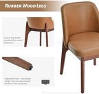 Dining Chairs Set of 2, Faux Leather Wooden Kitchen Chairs, Brown in Brown, alternate view 3