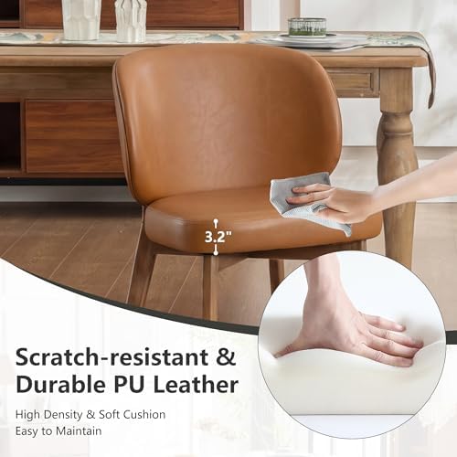 Dining Chairs Set of 2 Kitchen Dining Room Chairs Modern Brown, alternate view 3