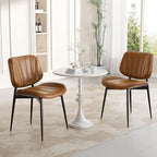 Dining Chairs Set of 2, Mid Century Modern Dining Room Chair, Upholstered Faux Leather Kitchen Chairs with, alternate view 6