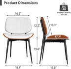 Dining Chairs Set of 2, Mid Century Modern Dining Room Chair, Upholstered Faux Leather Kitchen Chairs with, alternate view 2