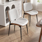 Dining Chairs Set of 2, Mid Century Modern Dining Room Chair, Upholstered Faux Leather Kitchen Chairs with, alternate view 3