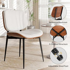 Dining Chairs Set of 2, Mid Century Modern Dining Room Chair, Upholstered Faux Leather Kitchen Chairs with, alternate view 4