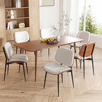 Dining Chairs Set of 2, Mid Century Modern Dining Room Chair, Upholstered Faux Leather Kitchen Chairs with, alternate view 6