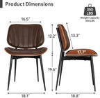 Dining Chairs Set of 2, Mid Century Modern Dining Room Chairs, Upholstered Faux Leather Kitchen Chairs with, alternate view 2