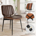 Dining Chairs Set of 2, Mid Century Modern Dining Room Chairs, Upholstered Faux Leather Kitchen Chairs with, alternate view 4