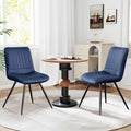 Dining Chairs Set of 2, Modern Dining Chairs with Thick Cushions, Faux Leather Upholstered Kitchen Dining Room