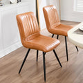 Dining Chairs Set of 2, Modern Dining Chairs with Thick Cushions, PU Leather Upholstered Kitchen Dining Room