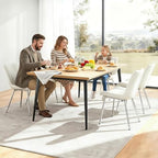 Dining Chairs Set of 2, PU Leather Armless White with Silver Legs in Seat: 20.4" W X 16.5" D in White With, alternate view 7