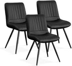 Dining Chairs Set of 3, Modern Dining Chairs with Thick Cushions, PU Leather Upholstered Kitchen Dining Room