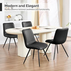 Dining Chairs Set of 3, Modern Dining Chairs with Thick Cushions, PU Leather Upholstered Kitchen Dining Room, alternate view