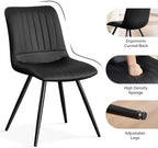 Dining Chairs Set of 3, Modern Dining Chairs with Thick Cushions, PU Leather Upholstered Kitchen Dining Room, alternate view