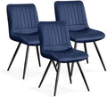 Dining Chairs Set of 3, Modern Dining Chairs with Thick Cushions, PU Leather Upholstered Kitchen Dining Room