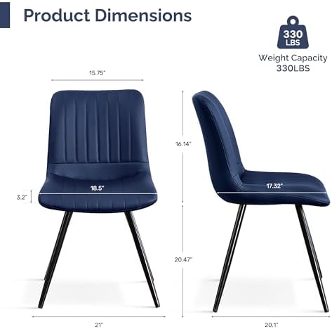 Dining Chairs Set of 3, Modern Dining Chairs with Thick Cushions, PU Leather Upholstered Kitchen Dining Room, alternate view