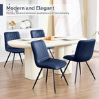 Dining Chairs Set of 3, Modern Dining Chairs with Thick Cushions, PU Leather Upholstered Kitchen Dining Room, alternate view