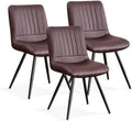 Dining Chairs Set of 3, Modern Dining Chairs with Thick Cushions, PU Leather Upholstered Kitchen Dining Room