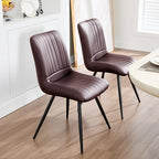 Dining Chairs Set of 3, Modern Dining Chairs with Thick Cushions, PU Leather Upholstered Kitchen Dining Room, alternate view