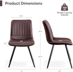 Dining Chairs Set of 3, Modern Dining Chairs with Thick Cushions, PU Leather Upholstered Kitchen Dining Room, alternate view