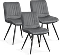 Dining Chairs Set of 3, Modern Dining Chairs with Thick Cushions, PU Leather Upholstered Kitchen Dining Room