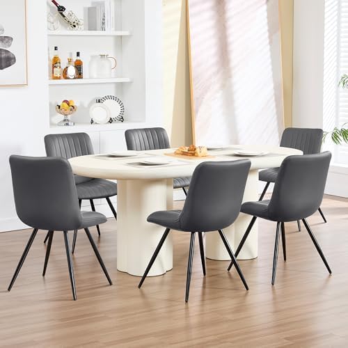 Dining Chairs Set of 3, Modern Dining Chairs with Thick Cushions, PU Leather Upholstered Kitchen Dining Room, alternate view