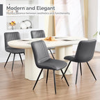 Dining Chairs Set of 3, Modern Dining Chairs with Thick Cushions, PU Leather Upholstered Kitchen Dining Room, alternate view