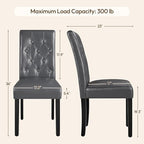 Dining Chairs Set of 4 Button Tufted Kitchen Chairs Gray, alternate view 2