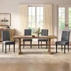 Dining Chairs Set of 4 Button Tufted Kitchen Chairs Gray, alternate view 7