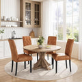 Dining Chairs Set of 4 Button Tufted Kitchen Chairs Retro Brown