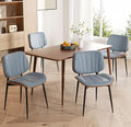 Dining Chairs Set of 4, Mid Century Modern Dining Room Chair, Upholstered Faux Leather Kitchen Chairs with
